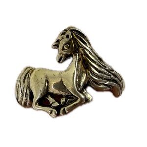 Vintage Silver Cloud Hand Cast Sterling Silver Horse Mustang Ring Size 6.75